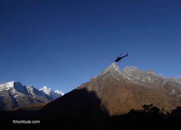 Emphasizing that all types of helicopter flights should not be allowed in the Everest region