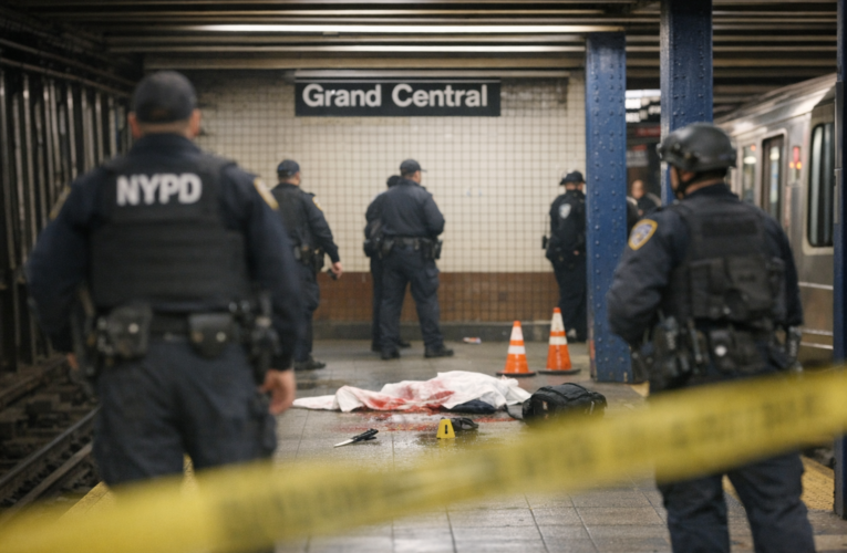 3 people stabbed and suspect shot dead by police at New York City subway platform